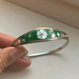 Silver & Floral motif bracelet